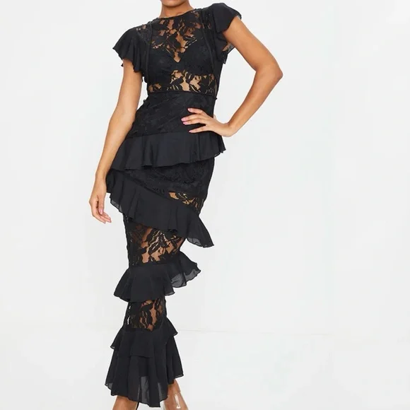 black maxi dress women NW Long Sleeve Maxi Dress